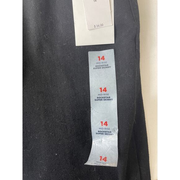 Old Navy Womens Mid Rise Rockstar Super Skinny Black Denim Jeans NEW Size 14 - Picture 9 of 11